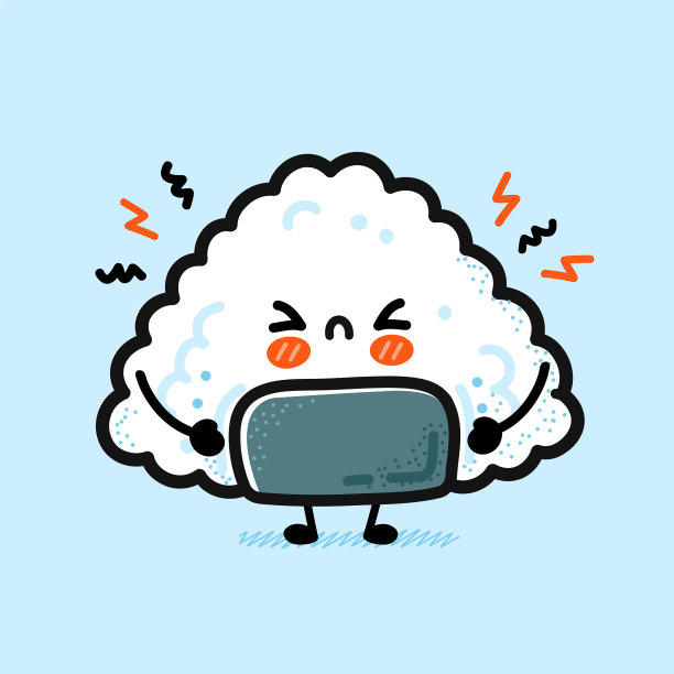 可爱有趣悲伤的饭团手绘卡通图片下载
