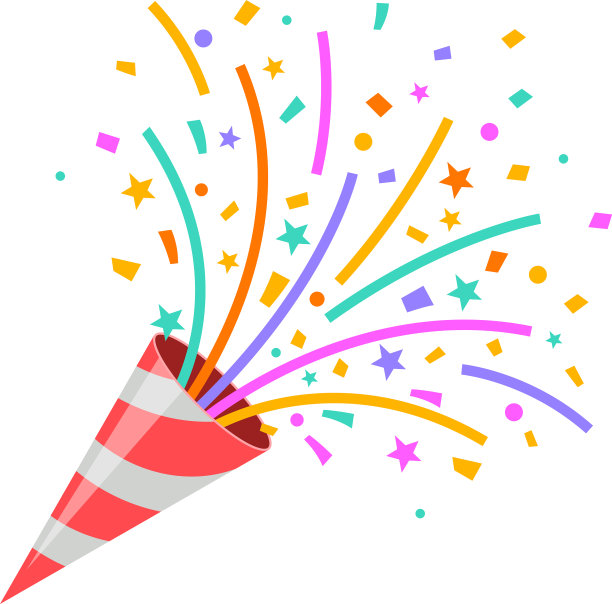 在白色背景上爆炸的派对爆竹图片下载