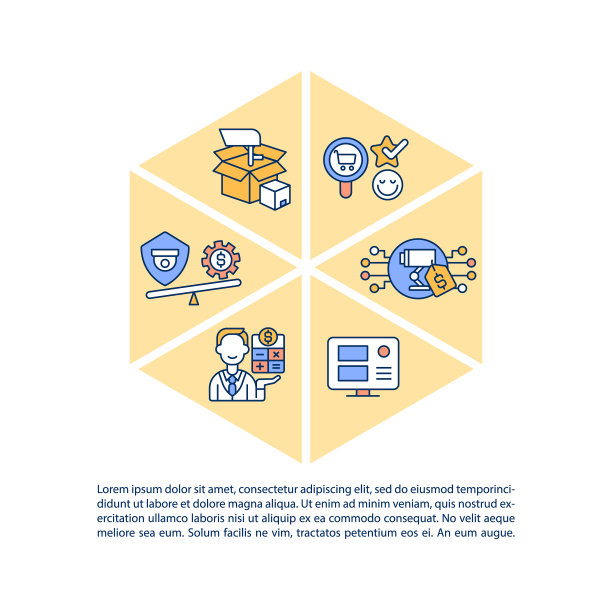 监视系统采购概念线图标与文本图片下载