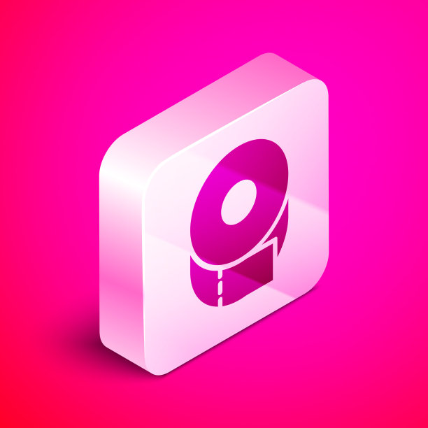 等距卫生纸卷图标孤立在粉红色图片下载