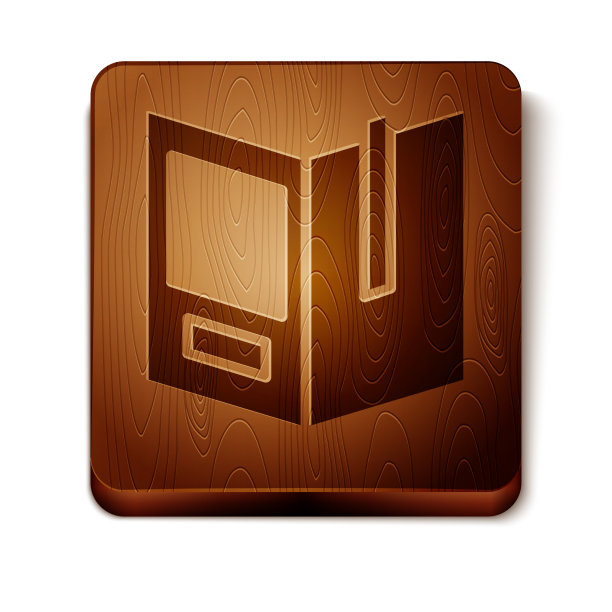 棕色打开的书图标孤立在白色的背景图片下载