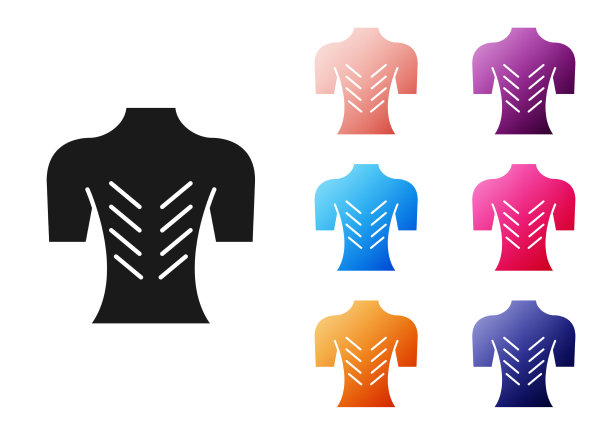 黑色按摩图标孤立在白色背景图片下载