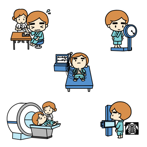 各种体格检查(包括x光和心电图)的图例图片下载