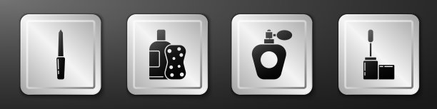 定型指甲锉瓶洗发水和海绵图片下载