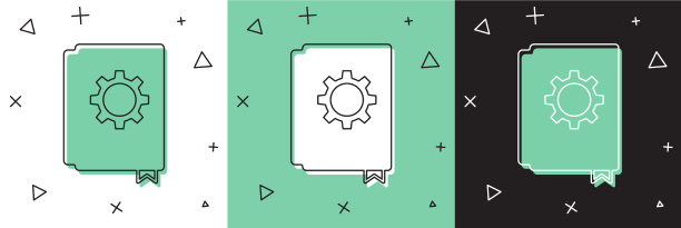 设置用户手册图标隔离白色和绿色图片下载