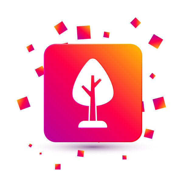 在白色背景上隔离的白色树图标图片下载