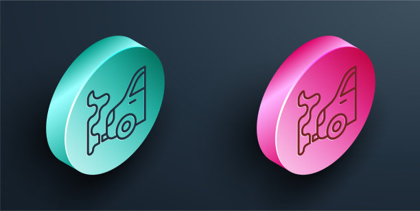 等距线汽车排气图标隔离上的黑色图片下载