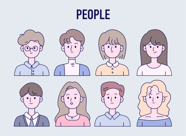 人们面对图标集。图片下载