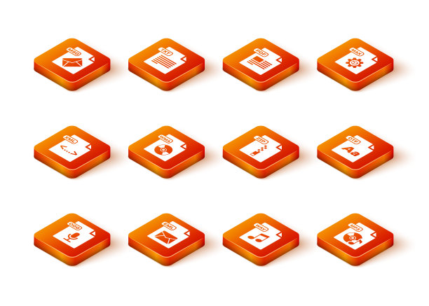 设置OGG文件文档，EML, XML, WMA, WAV, ZIP, MP3和OTF图标。向量图片下载