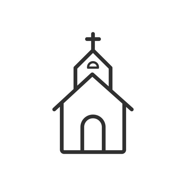 教堂的图标。矢量插图孤立的白色背景。图片下载