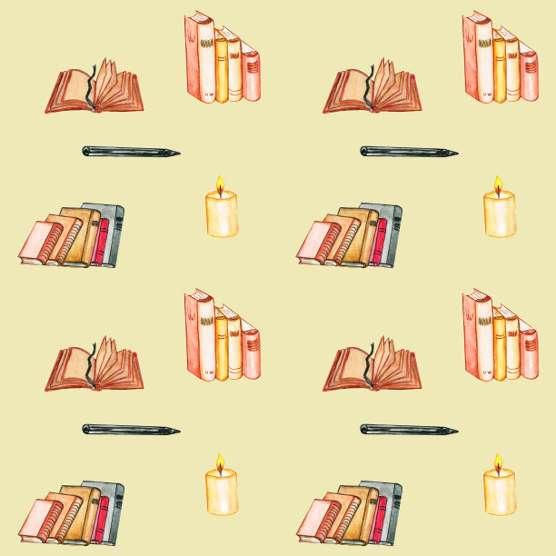 无缝模式。水彩画书，信封和复古纸。纸的包装。在彩色背景上手工绘制。图片下载