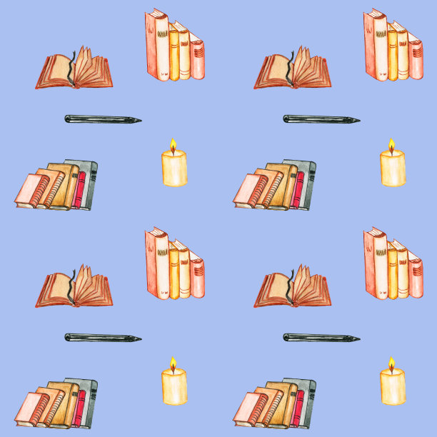 无缝模式。水彩画书，信封和复古纸。纸的包装。在彩色背景上手工绘制。图片下载