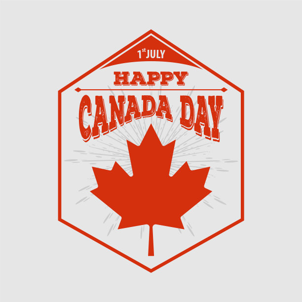 快乐加拿大日贺卡设计理念图片下载