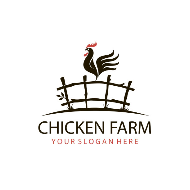公鸡在篱笆上的标志图片下载
