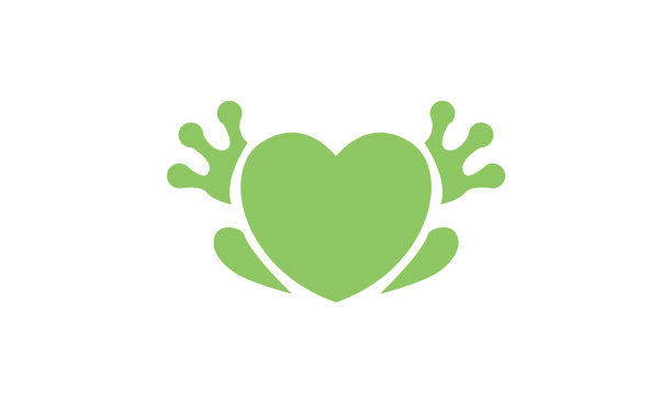 爱的形状与青蛙标志符号图标图形图片下载