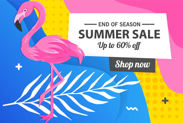 夏季销售旗帜模板夏季销售光明图片下载