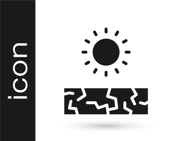 黑色干旱图标孤立在白色背景图片下载