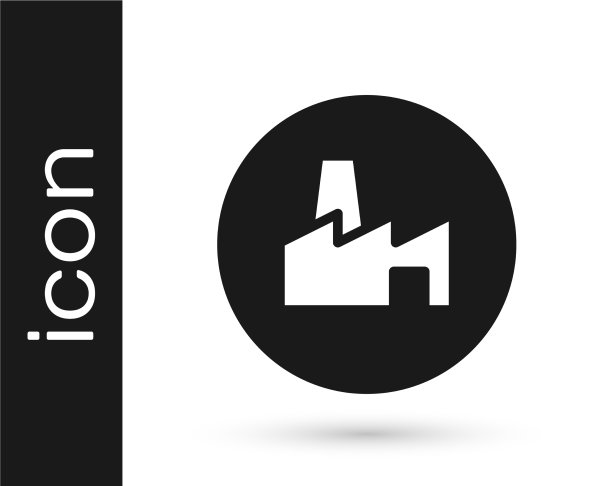 工厂生产的黑色图标隔离在白色上图片下载