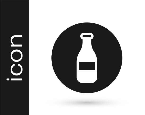 黑色瓶子图标孤立在白色的背景图片下载