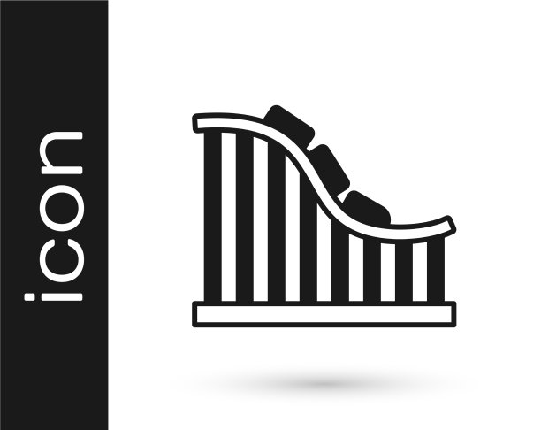 黑色过山车图标孤立在白色图片下载