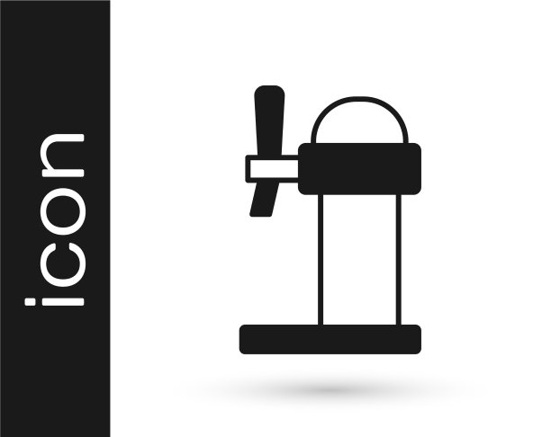 黑色饮水机啤酒图标孤立在白色图片下载