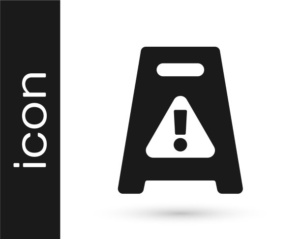 黑色的湿地板和正在清洗的图标图片下载