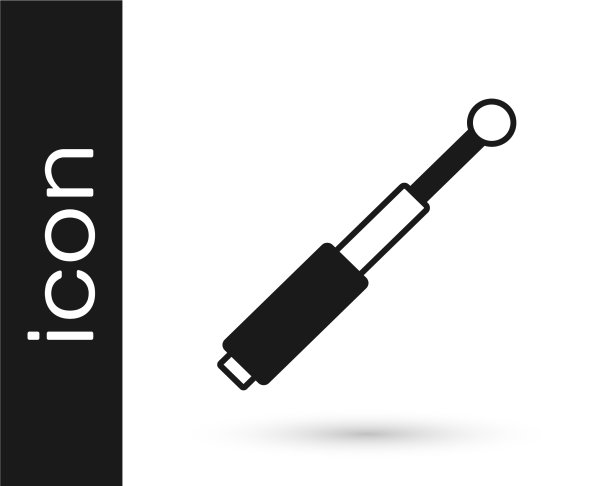 黑色伸缩棒图标孤立在白色图片下载