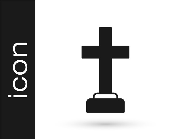 黑人坟墓葬礼悲伤图标孤立图片下载