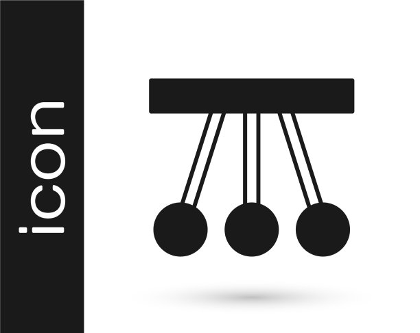 黑色钟摆图标孤立在白色背景图片下载