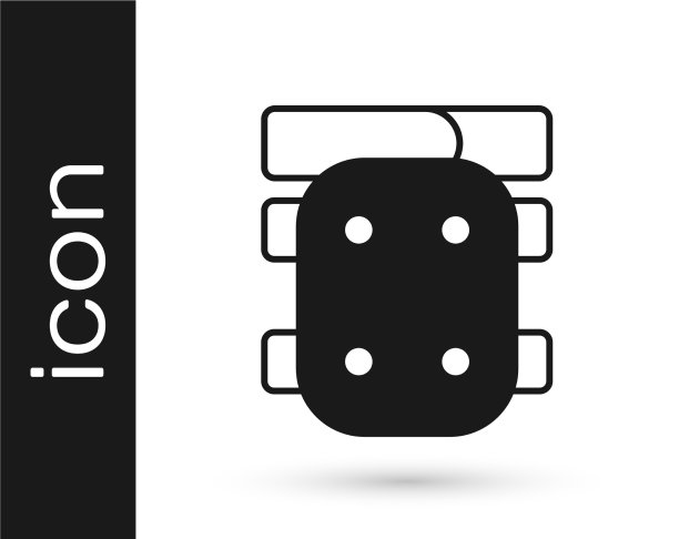 黑色护膝图标隔离在白色背景图片下载