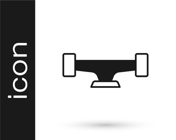 黑色滑板车轮图标孤立在白色上图片下载