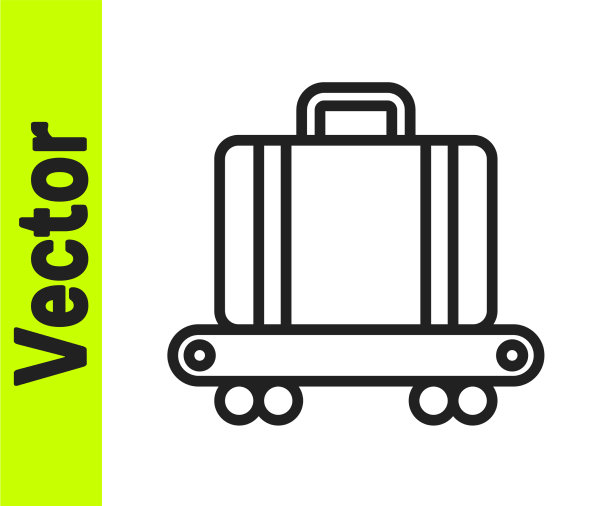 黑线机场传送带载着乘客图片下载