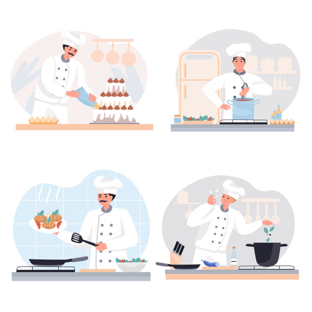 在餐厅烹饪概念场景设定图片下载