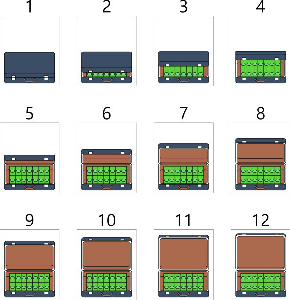 动画一个装着钱的蓝色手提箱图片下载