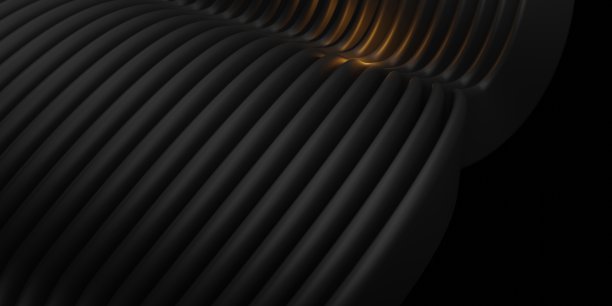 平行线波平面塑料管表面扭曲黑色曲线三维抽象插图图片下载