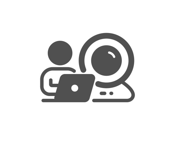 视频会议简单图标在线培训标志图片下载