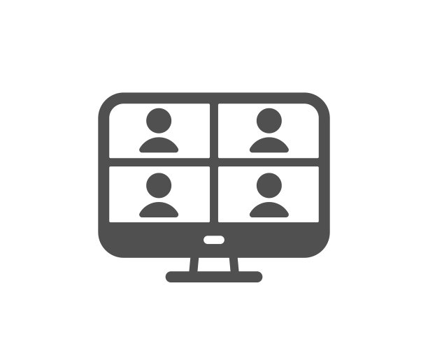 虚拟会议简单图标在线培训图片下载