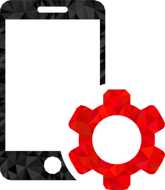 智能手机修理齿轮多边形图标图片下载