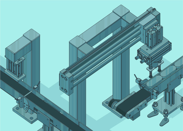自动化工厂生产线等距图片下载