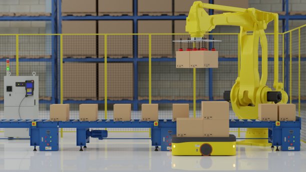 智能工厂的堆垛和AGV图片下载