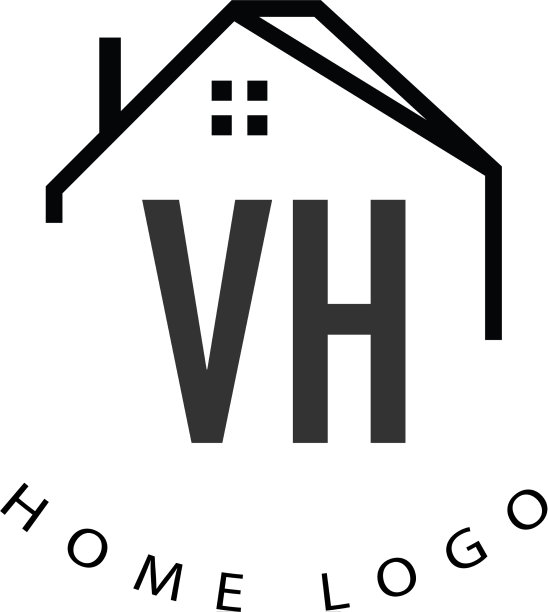 首字母vh家居创意标志设计图片下载