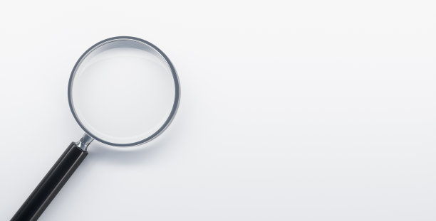 白色背景上的放大镜图片下载