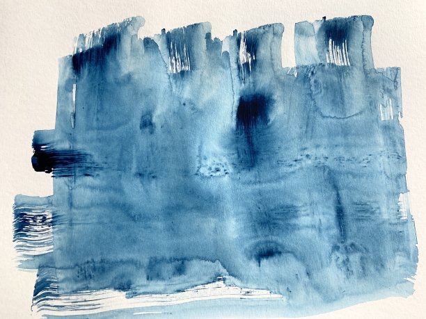 蓝色水彩抽象背景图片下载