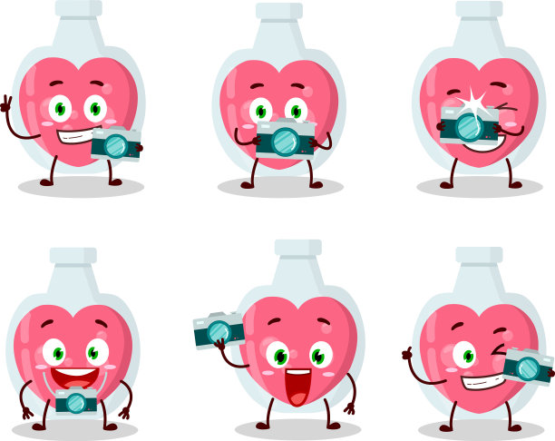 摄影师专业表情搭配爱情药水图片下载