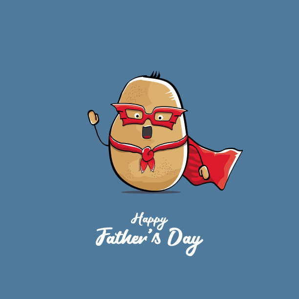 父亲节快乐卡通贺卡图片下载