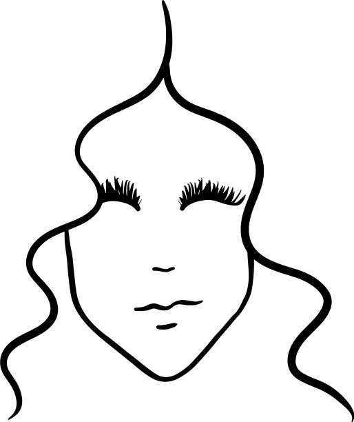 模板标志为美容产品抽象的女孩图片下载