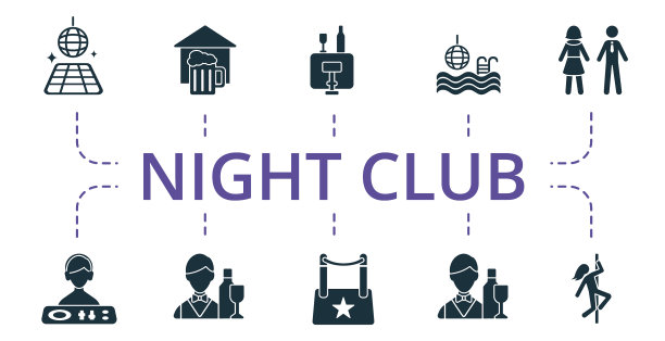 夜生活图标集包含可编辑的图标图片下载