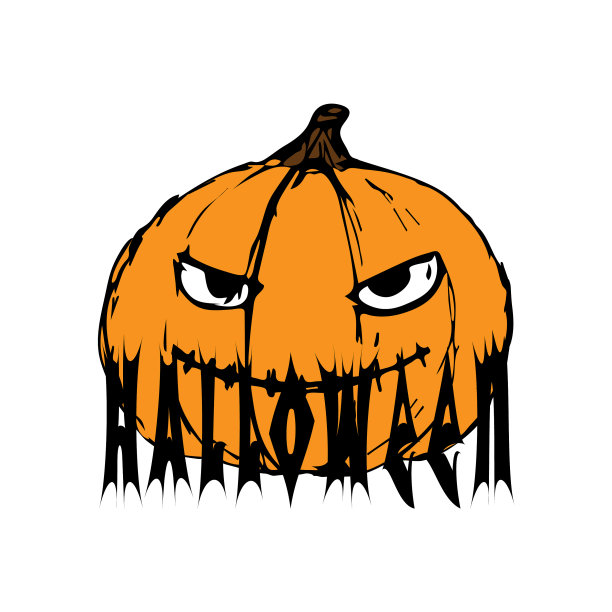 黑色的万圣节橙色的字母可怕的可怕图片下载