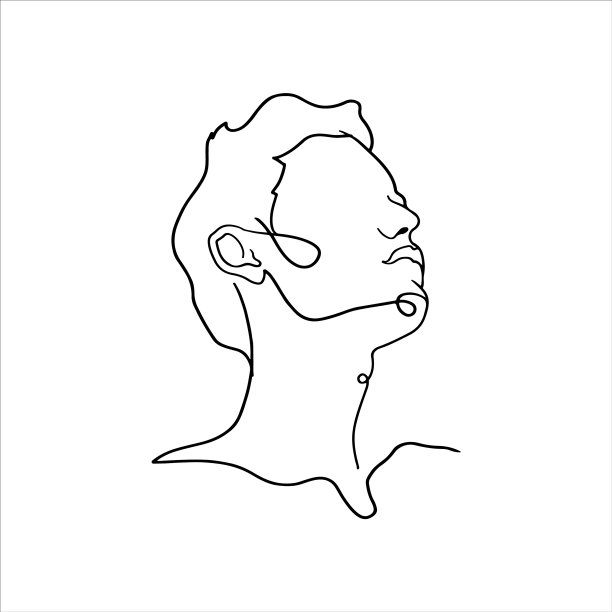 连续一行画人的肖像图片下载