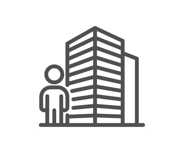 代理线图标。房地产经纪人的标志。向量图片下载